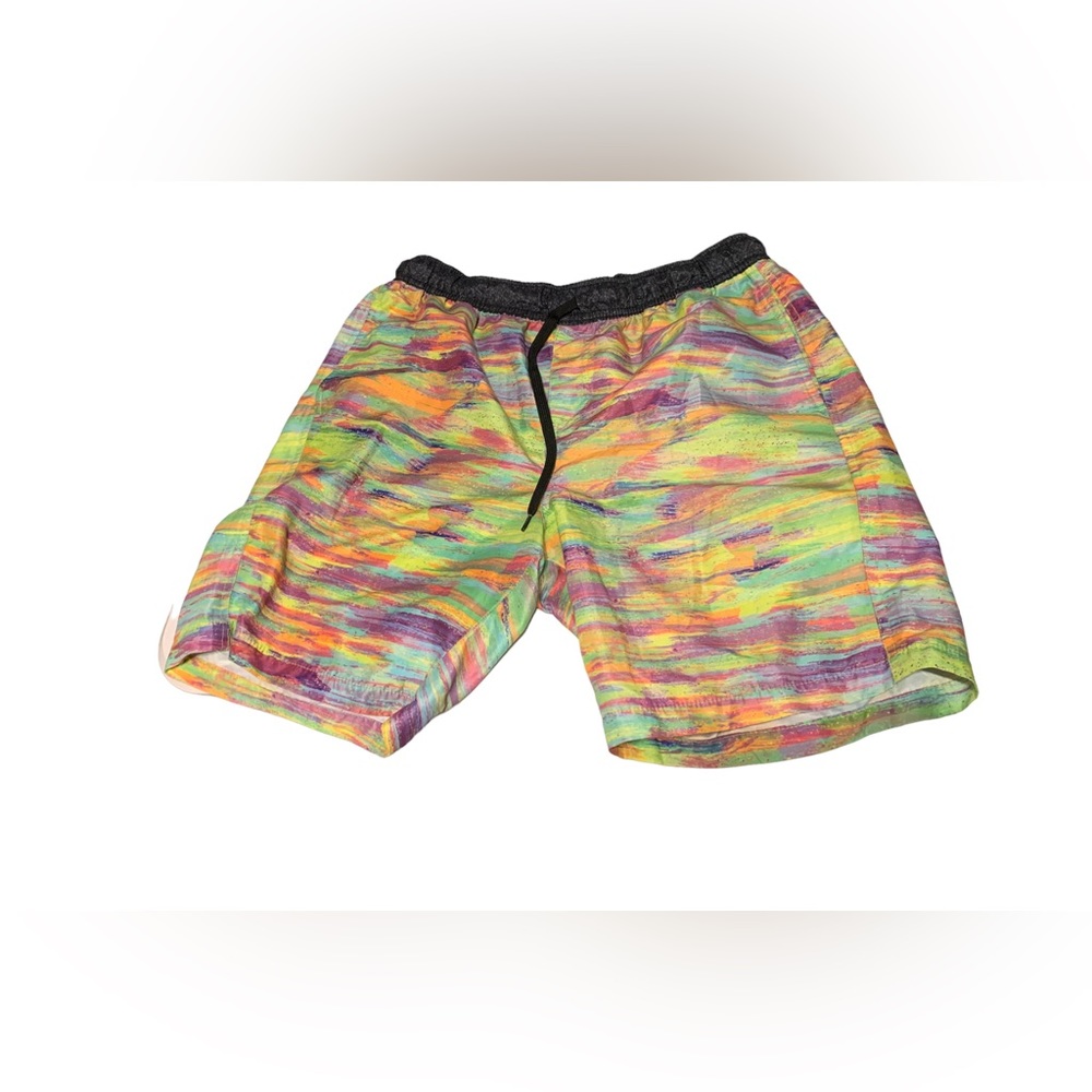 Carbon swim trunks - multi colored fluorescent